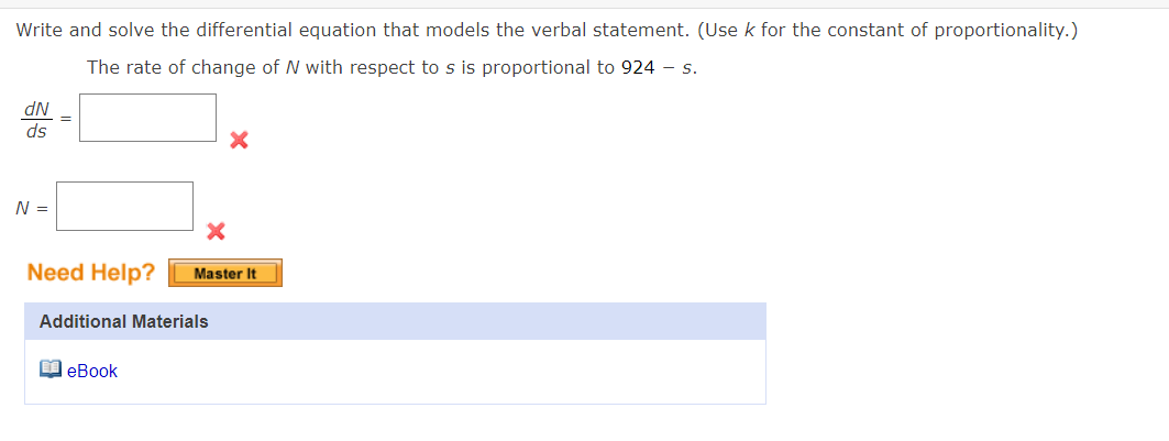 Solved Write and solve the differential equation that models | Chegg.com