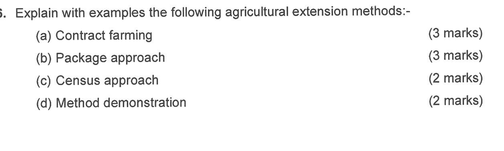 Solved Explain With Examples The Following Agricultural | Chegg.com