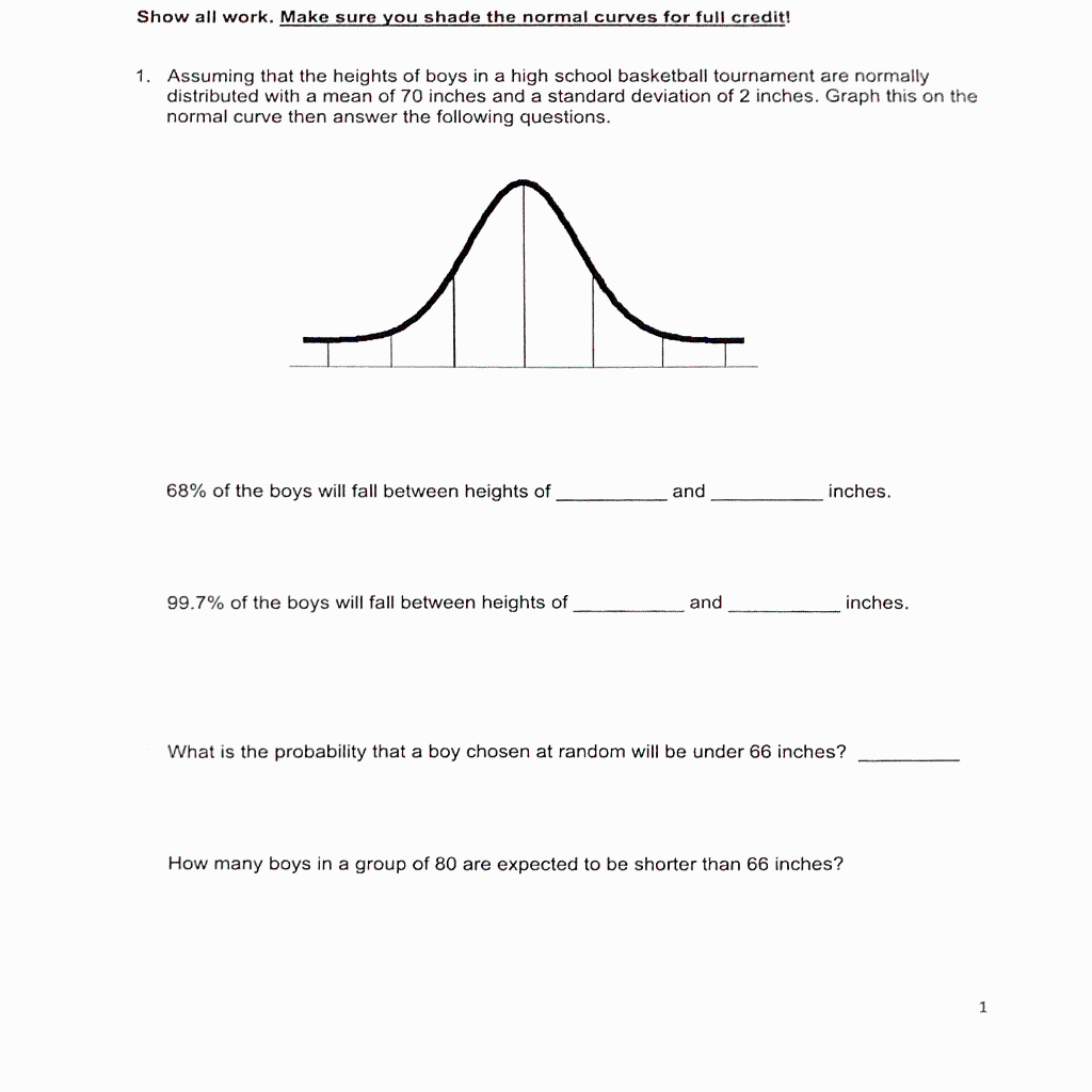 Solved 1. Assuming that the heights of boys in a high school | Chegg.com