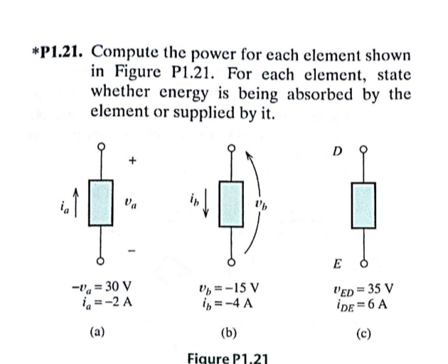  solved p1 21 compute the power for each element shown i