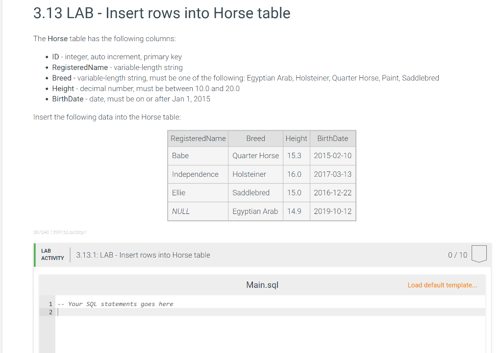 solved-3-13-lab-insert-rows-into-horse-table-the-horse-chegg