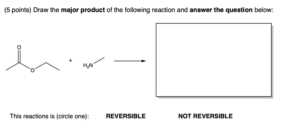 Solved (5 points) Draw the major product of the following | Chegg.com