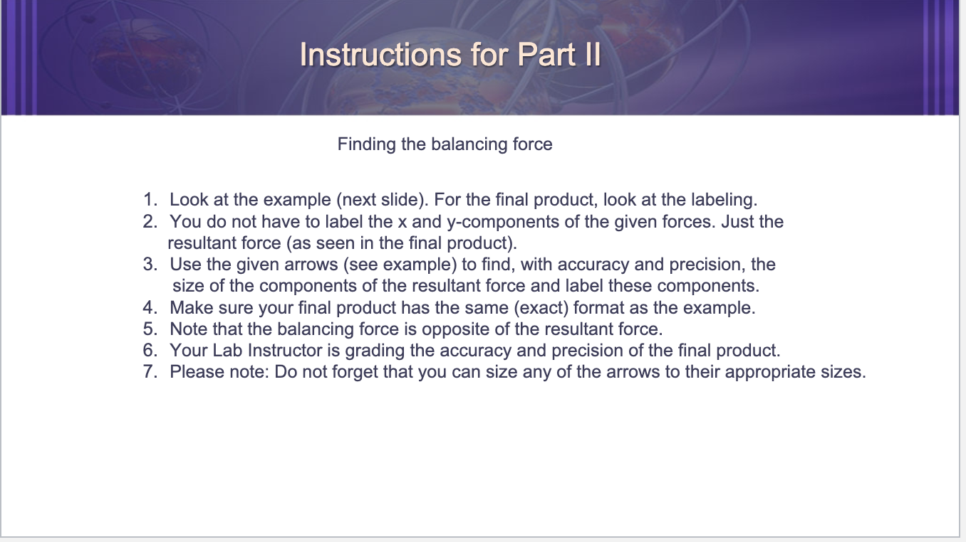 Solved Instructions for Part II Finding the balancing force | Chegg.com