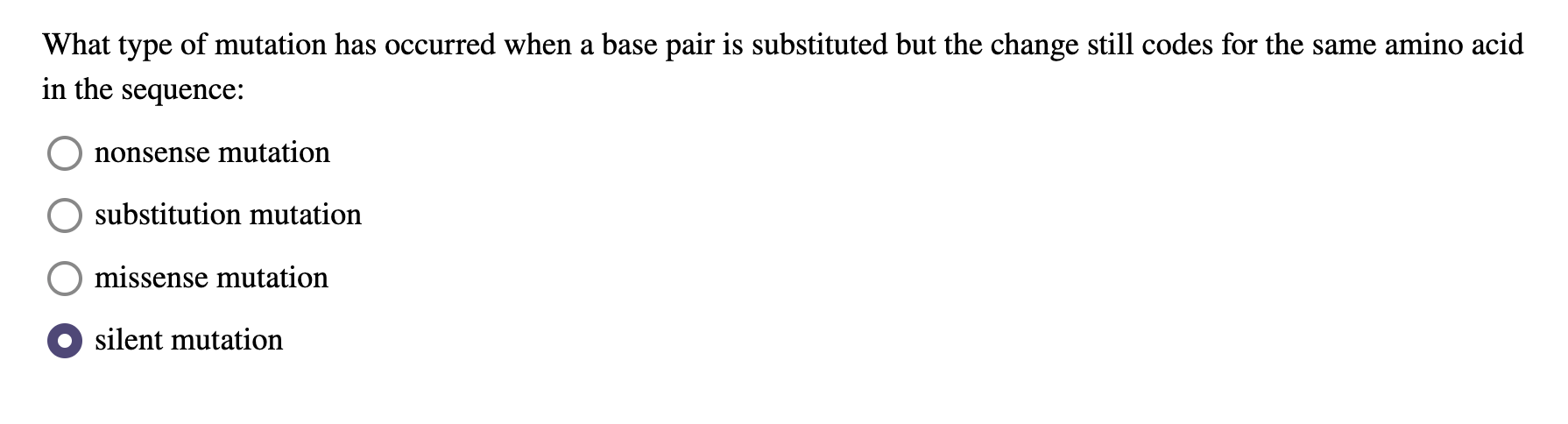 Solved What type of mutation has occurred when a base pair | Chegg.com