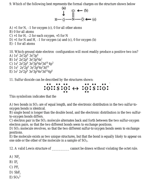 Solved 9 Which Of The Following Best Represents The Form Chegg Com