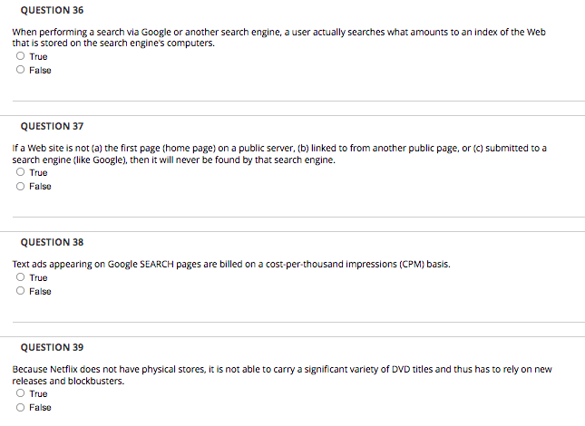 Solved QUESTION 36 When performing a search via Google or | Chegg.com