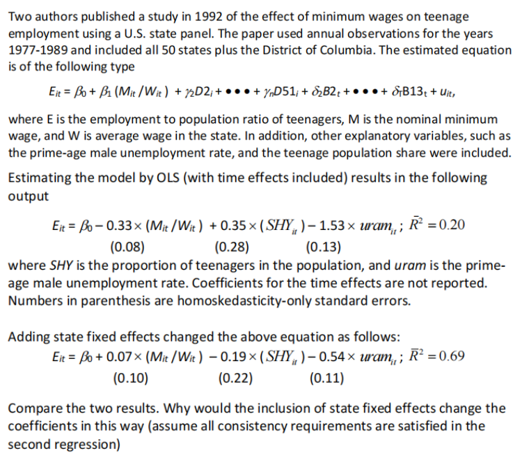 Solved Two Authors Published A Study In 1992 Of The Effect | Chegg.com