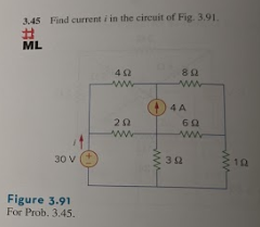 Solved 3.45 Find current in the circuit of Fig. 391. # ML 80 | Chegg.com
