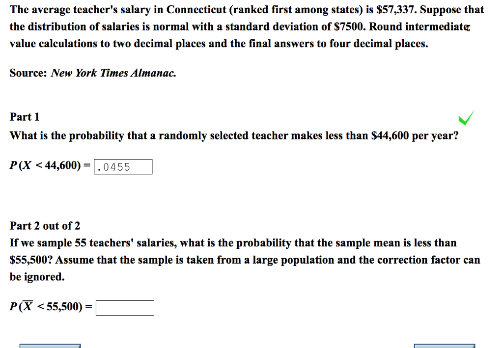 Solved The Average Teacher s Salary In Connecticut ranked Chegg