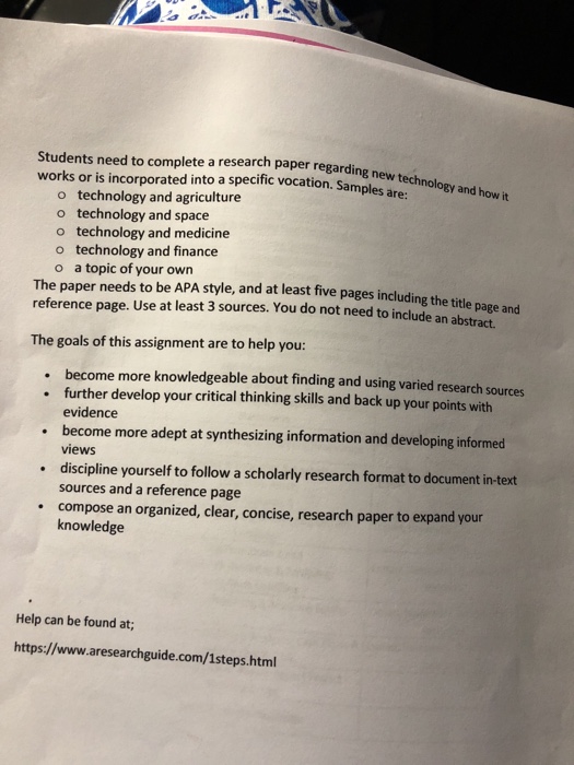 Help with a research paper about technology