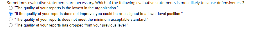 Solved Sometimes evaluative statements are necessary. Which | Chegg.com