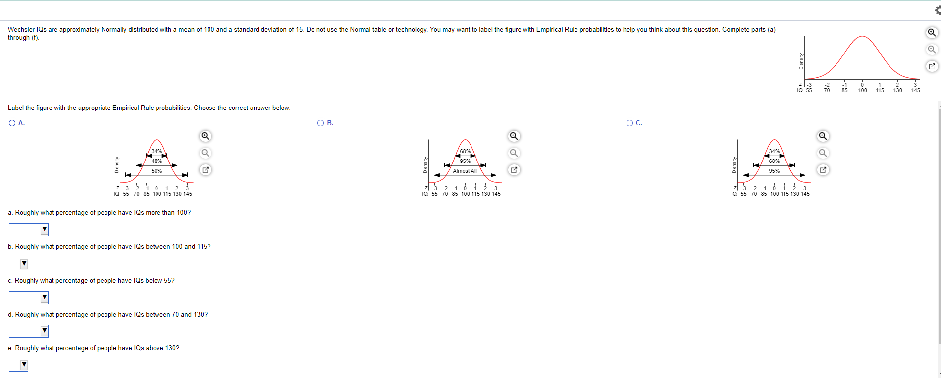 Solved Wechsler IQs are approximately Normally distributed | Chegg.com