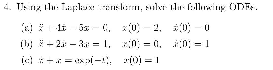laplace transform of x dot