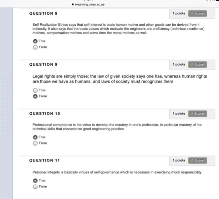 1 points Saved QUESTION 1 Duty Ethics can be | Chegg.com