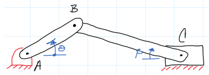 Solved In the crank-crank-slide mechanism shown, the piston | Chegg.com