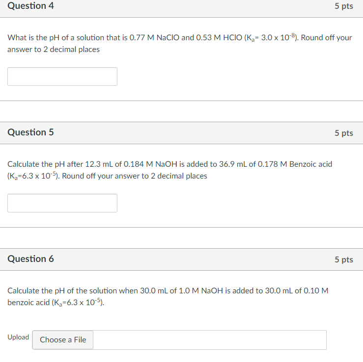 Solved Question 4 5 pts What is the pH of a solution that is | Chegg.com