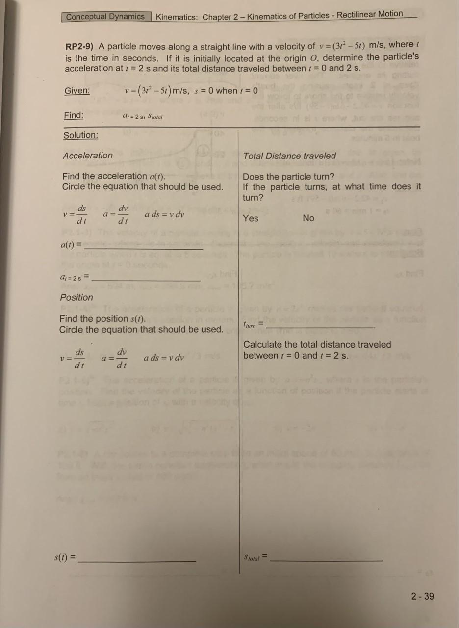 Solved Conceptual Dynamics Kinematics: Chapter 2 - | Chegg.com