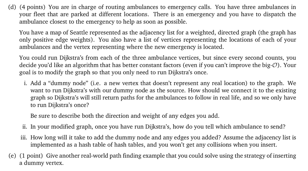 Part 2. (12 points) Running Dijkstra's algorithm In | Chegg.com
