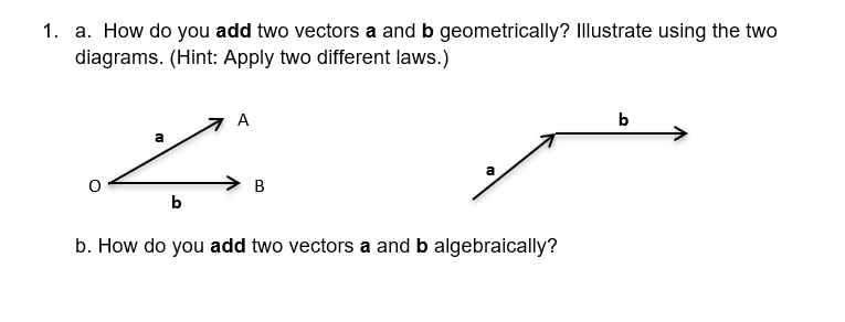 Solved 1. A. How Do You Add Two Vectors A And B | Chegg.com