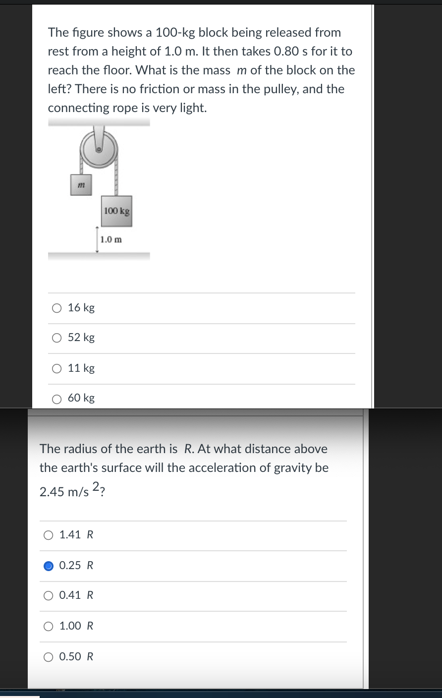 Solved The figure shows a 100kg block being released from