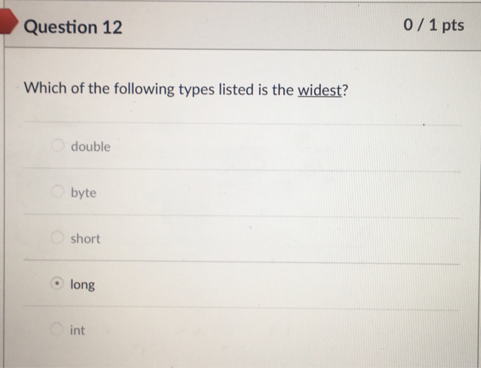 Solved Question 6 0 1 pts What is always present in a method | Chegg.com