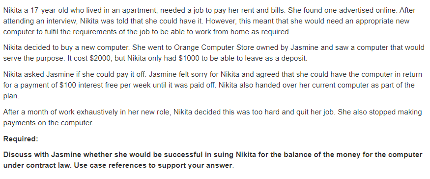 Solved Nikita A 17 Year Old Who Lived In An Apartment Ne Chegg Com