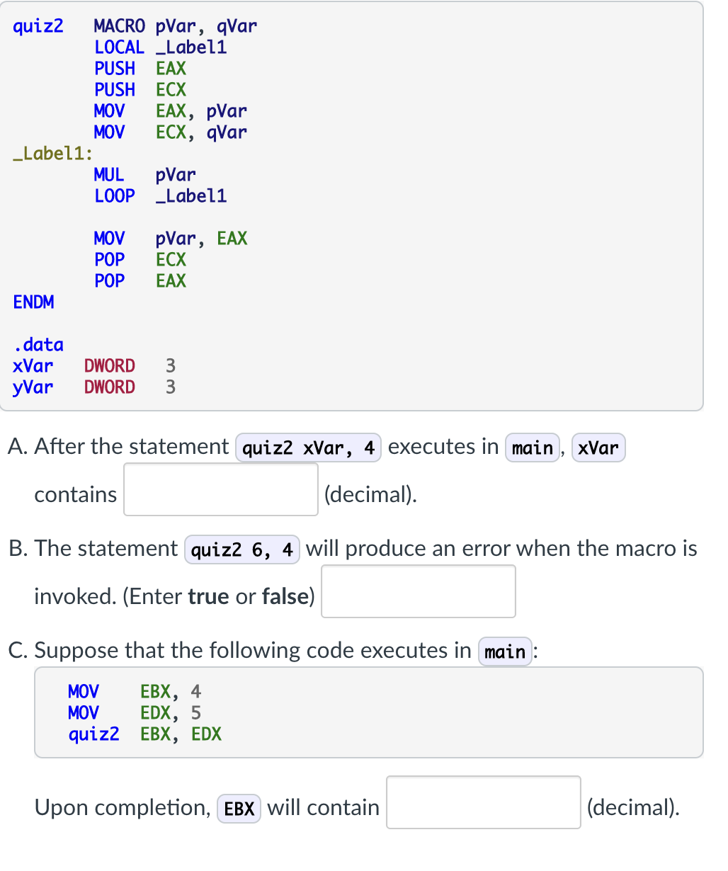 A. After the statement executes in contains | Chegg.com