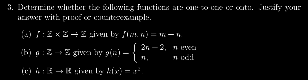 Solved 3. Determine Whether The Following Functions Are | Chegg.com