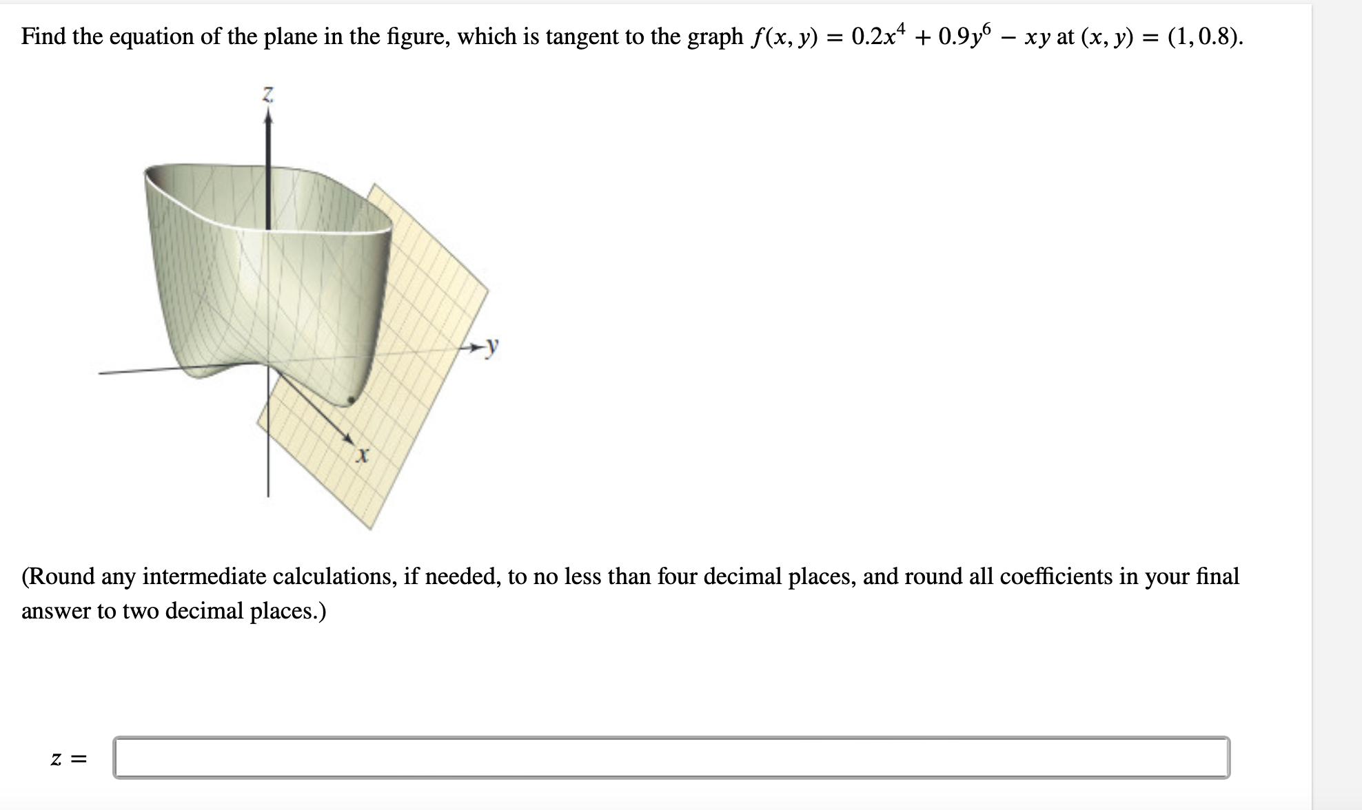 Solved Find the equation of the plane in the figure, which | Chegg.com