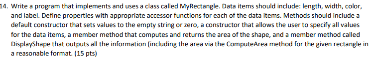Solved 4. Write a program that implements and uses a class | Chegg.com