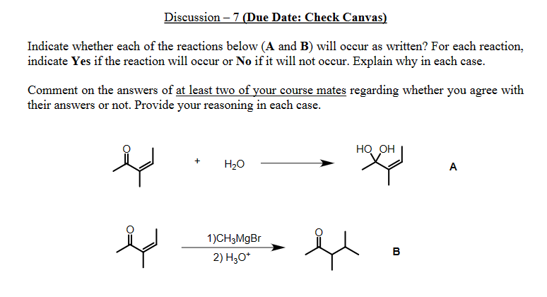 Solved Indicate whether each of the reactions below (A and | Chegg.com