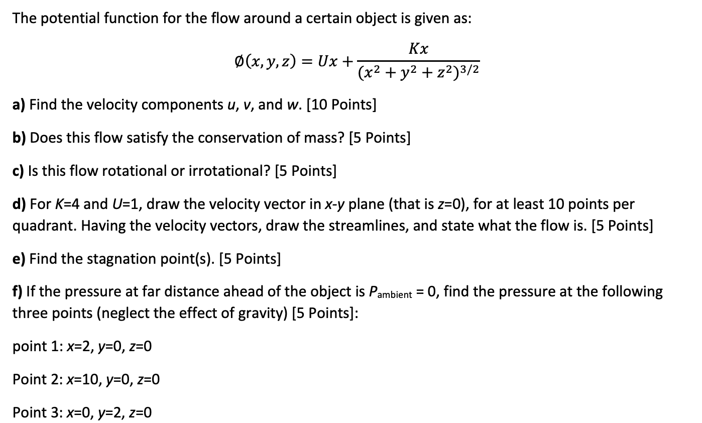 The Potential Function For The Flow Around A Certa Chegg Com