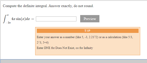 Solved Compute The Definite Integral Answer Exactly Do Chegg Com