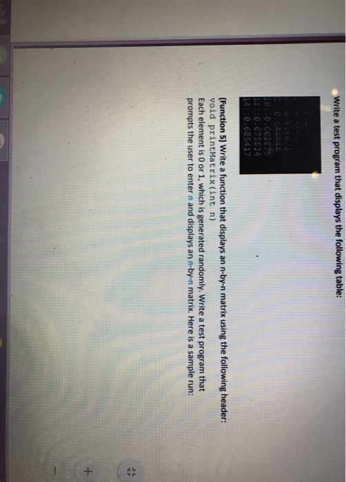 Write a test program that displays the following | Chegg.com