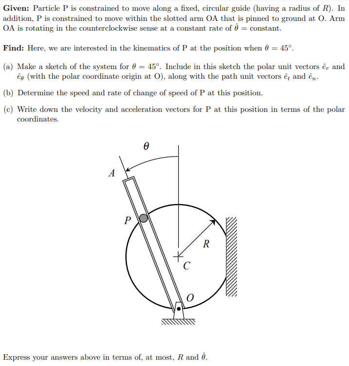 Solved Given Particle P is constrained to move along a