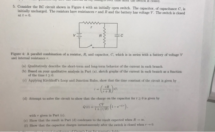 Solved 5. Consider the RC circuit shown in Figure 4 with an | Chegg.com
