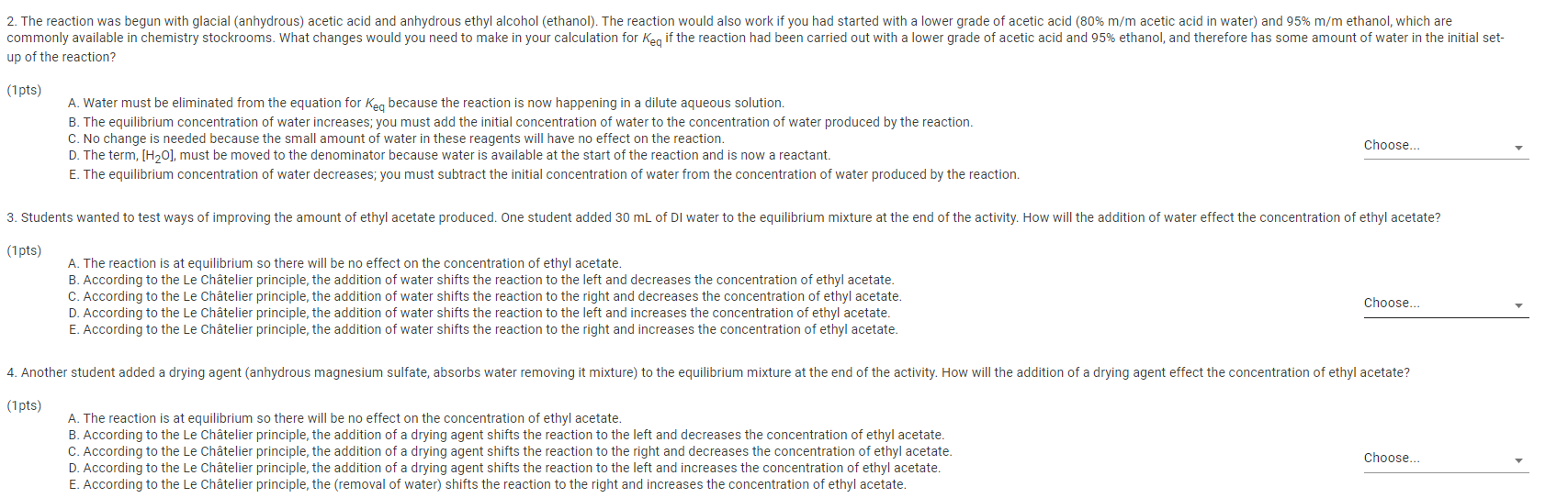 Solved 2. The reaction was begun with glacial (anhydrous)