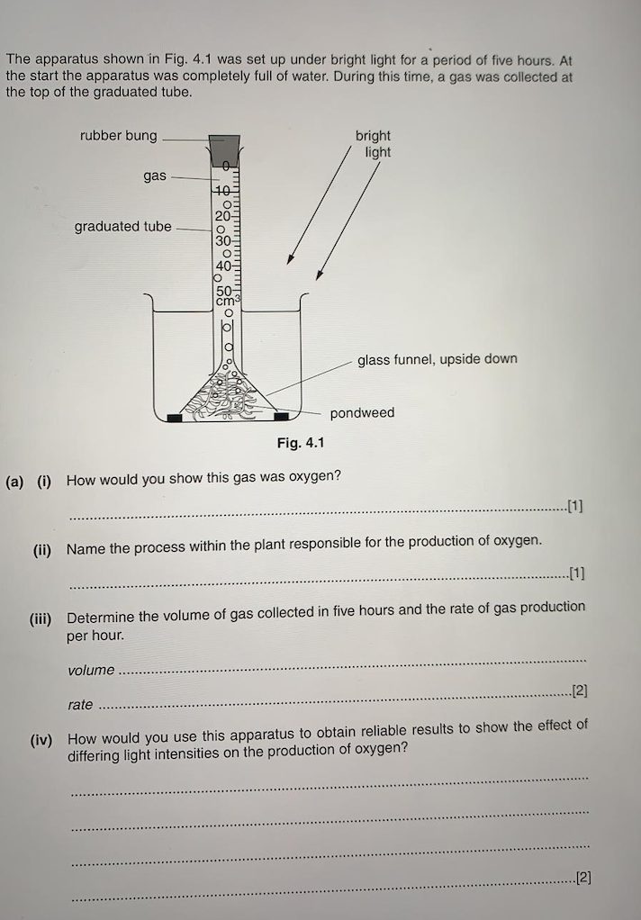 Solved The apparatus shown in Fig. 4.1 was set up under | Chegg.com
