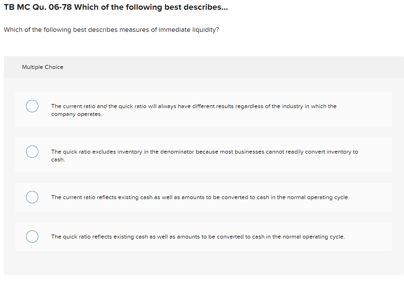 Solved TB MC Qu. 06-78 Which Of The Following Best | Chegg.com