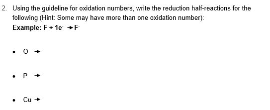 Solved 2 Using The Guideline For Oxidation Numbers Write