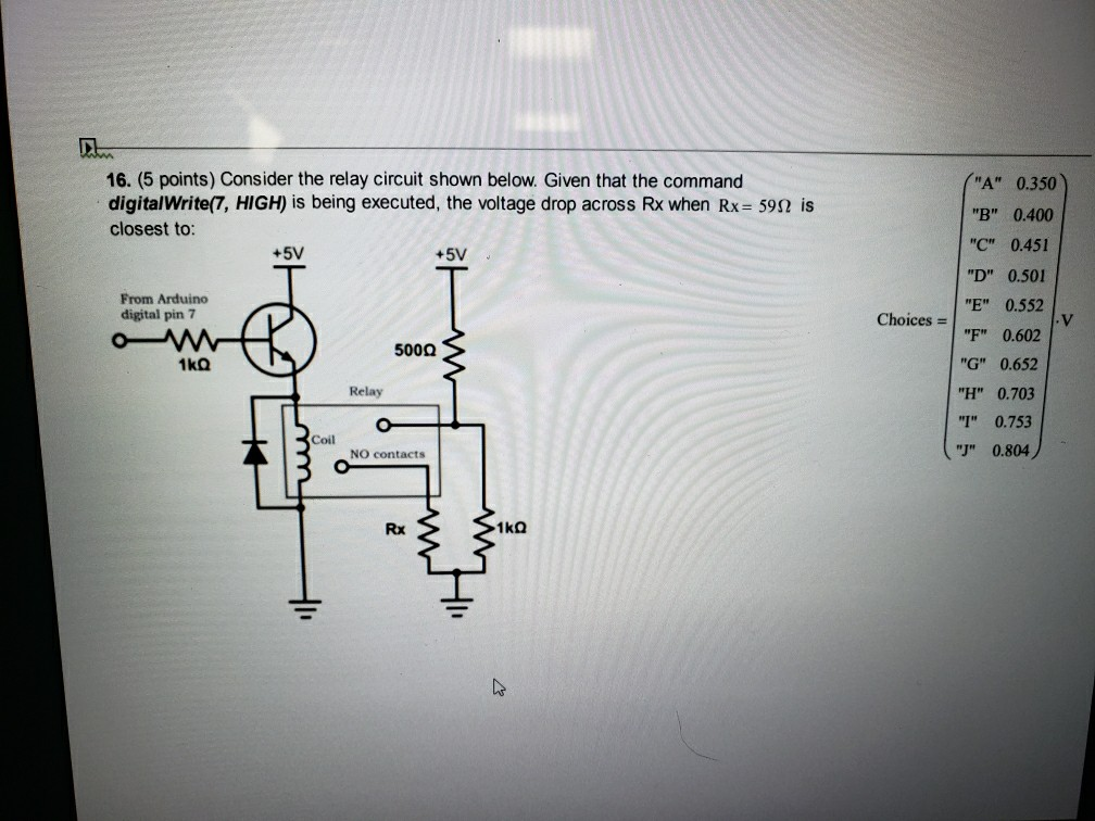 Solved 16. (5 points) Consider the relay circuit shown