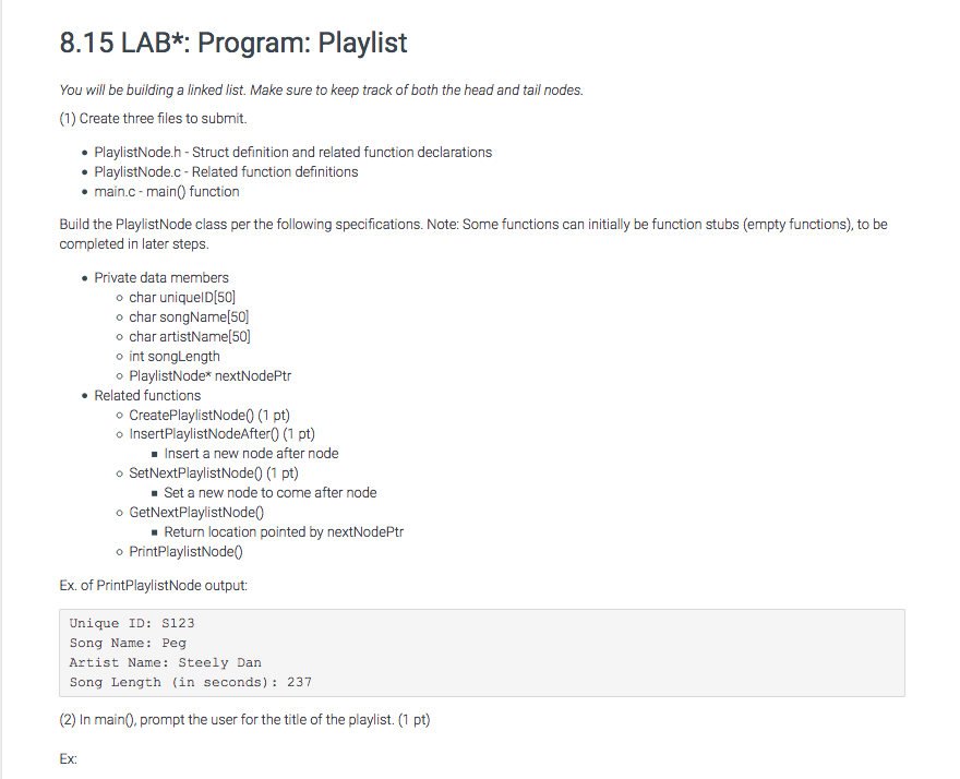 Solved 8.15 LAB*: Program: Playlist You will be building a | Chegg.com