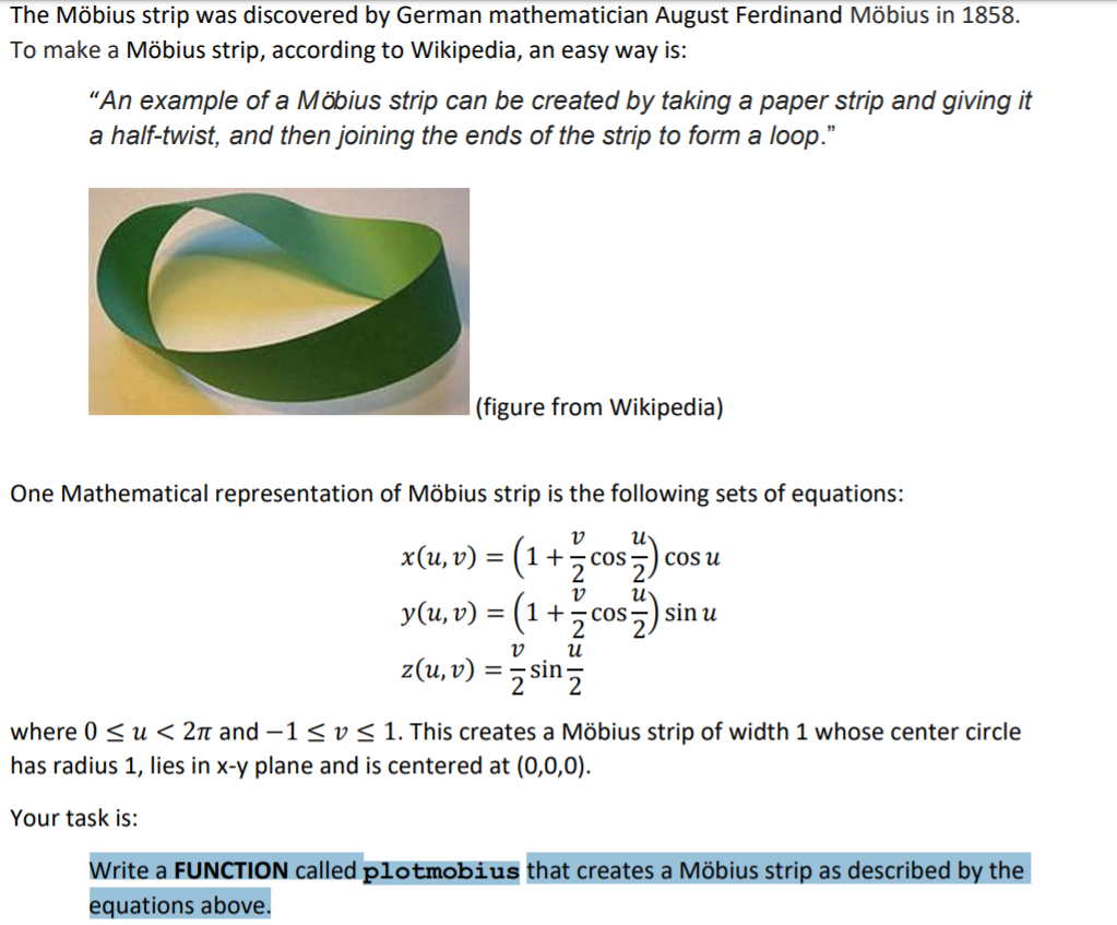 Solved The Möbius strip was discovered by German | Chegg.com