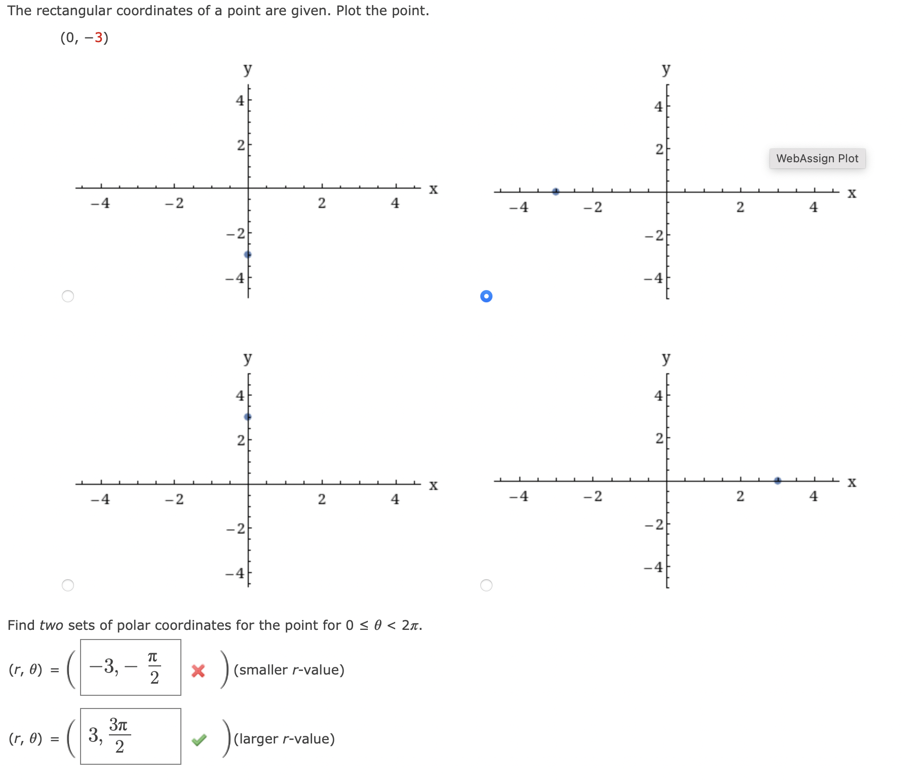 Solved The rectangular coordinates of a point are given. | Chegg.com