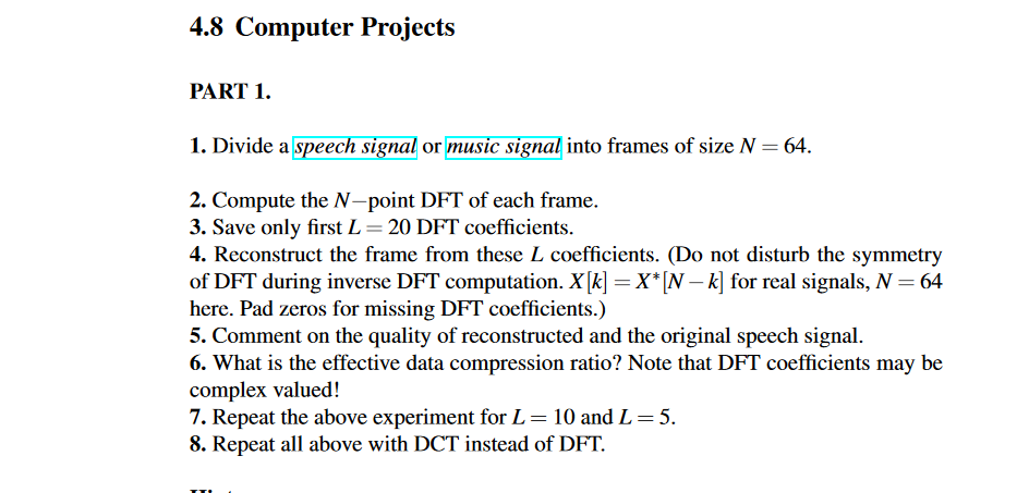 4.8 Computer Projects PART 1. 1. Divide a speech | Chegg.com