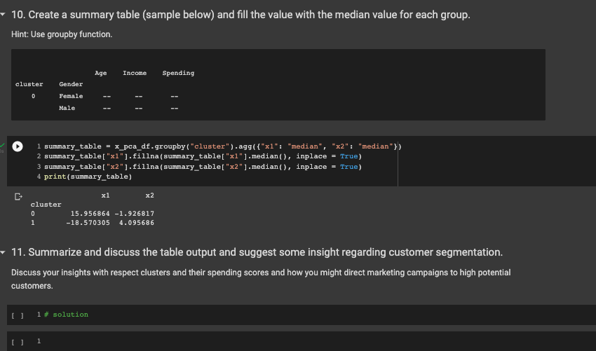 10. Create a summary table (sample below) and fill | Chegg.com