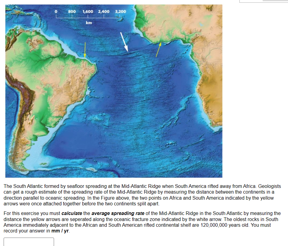 Solved The South Atlantic formed by seafloor spreading at | Chegg.com