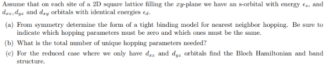 Solved Assume that on each site of a 2D square lattice | Chegg.com