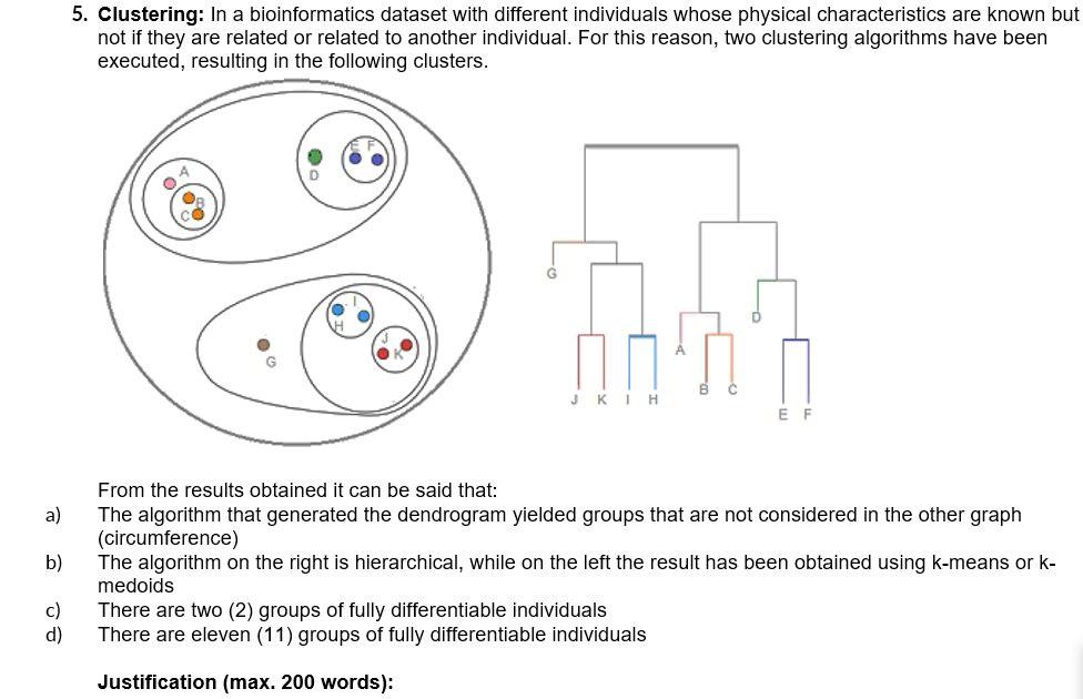 5. Clustering: In a bioinformatics dataset with | Chegg.com