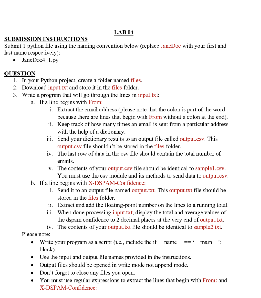 Solved Lab 04 Bmission Instructions Bmit 1 Python File Using | Chegg.Com